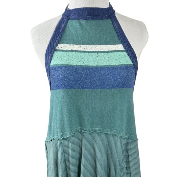 Free People Surf's Up Maxi Dress in Ocean Combo Retro 70s Bohemian Beach Small - Picture 6 of 14